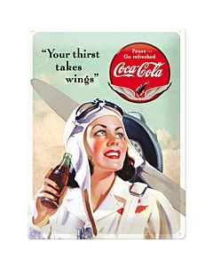Metallplaat 30x40cm / Coca-Cola "Your Thirst Takes Wings"