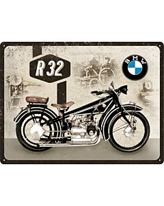 Металлический декоративный постер / BMW Motorcycle R32 / 30x40см