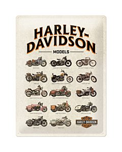 Металлический декоративный постер / Harley-Davidson Models / 30x40см