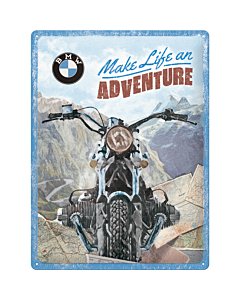 Metallplaat 30x40cm / BMW -  Make Life an Adventure