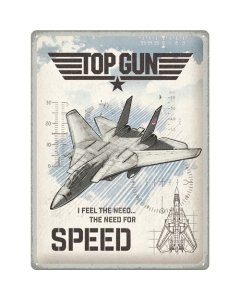Metallplaat 30x40cm / Top Gun - Jet
