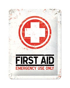 Metallplaat 15x20cm / First Aid Emergency use only