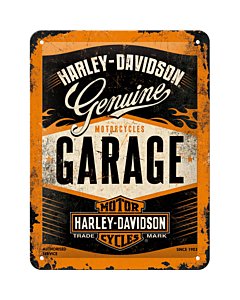 Metallplaat 15x20cm / Harley-Davidson Garage