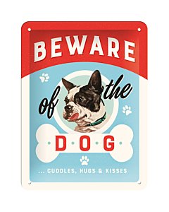 Металлический декоративный постер /  Beware of the Dog / 15x20см