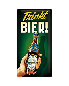 Metallplaat 25x50cm / Trinkt Bier!