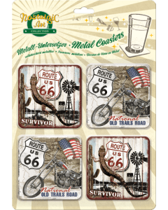 Подставки под бокалы / 4 шт / Route 66