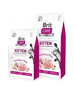 Brit Care Kitten teraviljavaba täistoit kassipoegadele kana- ja kalkunilihaga / 400g