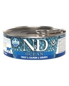 Farmina N&D OCEAN Cat Adult - trout, salmon & shrimps 6x80g