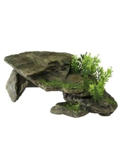 Akvaariumi dekor Stone with Plants 28,5x16,5x10,5cm grey