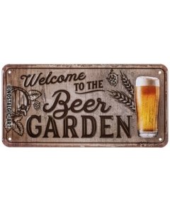 Metallplaat 10x20 / Welcome to the Beer Garden