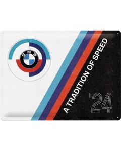 Metallplaat 30x40cm / BMW Motorsport-Tradition Of Speed