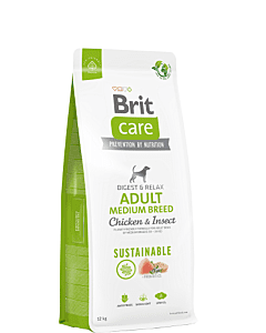 Brit Care Sustainable Adult Medium Breed Chicken&Insect koeratoit 12kg
