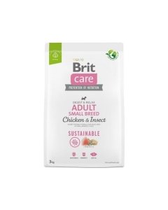 Brit Care Sustainable Adult Small Breed Chicken & Insect koeratoit kana ja putukatega 3kg