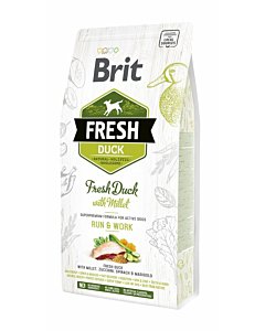Brit FRESH Duck & Millet Run&Work /pardiliha ja hirsiga 12kg