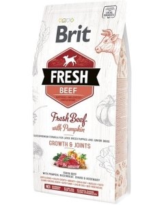 Brit Fresh Beef & Pumpkin Puppy / veiseliha ja kõrvitsaga Large Bones & Joints / 2,5kg