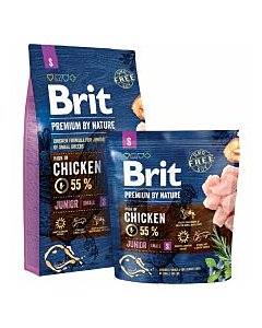 Brit Premium by nature täissööt noortele koertele small / 1kg
