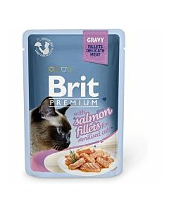 Brit Premium lõhe filee kastmes steriliseeritud kassidele / 85g