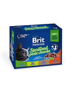 Brit Premium Sterilised Family multipakk märgtoit kassidele 12x100g