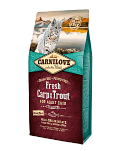 Carni Love FRESH Carp & Trout   täiskasvanud kassile karpkala&forelliga / 6kg