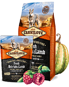 Carni Love Fresh Ostrich & Lamb for Small Adult koeratoit 1.5kg