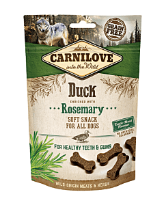 Carnilove Dog Snack Duck with Rosemary pardi ja rosmariiniga koeramaius 200g