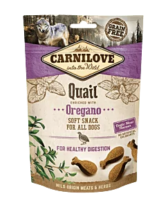 Carnilove Dog Snack Quail with Oregano koeramaius vutiliha ja punega terve seedimise jaoks 200g