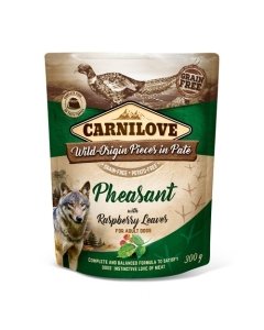 Carnilove Pouch Pate Pheasant with Raspberry Leaves / faasani ja vaarikalehtedega koertele 300g