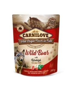 Carnilove Pouch Pate Wild Boar with Rosehips /metssea ja kibuvitsamarjadega koertele 300g