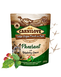 Carnilove Pouch Pheasant and Raspberry Leaves /faasani ja vaarikalehtedega koertele 300g