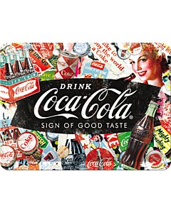 Metallplaat 15x20cm / Coca-Cola Collage