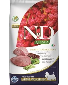 Farmina N&D Quinoa Weight Management Broccol & Lamb Adult Dog Mini koerasööt
