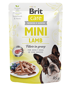 Brit Care Mini pouch Lamb fillets in gravy einekotike koertele 85g
