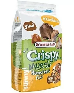 Täissööt Crispy Muesli - Hamsters & Co Tasty, hamstritele, liivahiirtele, rottidele ja hiirtele 1kg