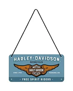 Metallplaat 10x20 cm / Harley-Davidson  logo / LM