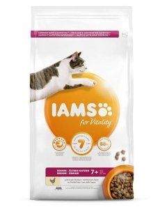 Kuiv täissööt IAMS CAT Mature&Senior kanaga 3kg vanematele kassidele.