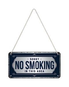 Metallplaat 10x20cm / Sorry, No Smoking / LM