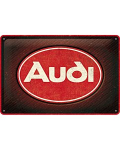 Metallplaat 20x30cm / Audi - logo Red Shine / KO
