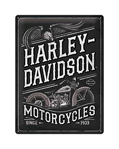 Metallplaat 30x40cm / Harley-Davidson - Motorcycles Eagle