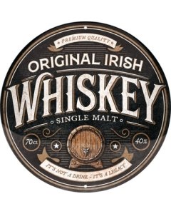 Metallplaat ümmargune Original Irish Whiskey