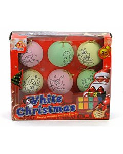 Jõulupallid riputusaasaga + värvid / 6tk
