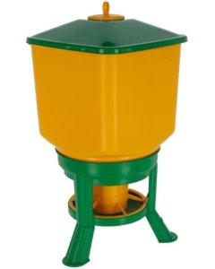 Neljakandiline jalgadel söötur Kubic / 50l e 34kg / kollane-roheline