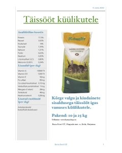 Täissööt noortele ja täiskasvanud küülikutele fütobiootikumidega / 25kg