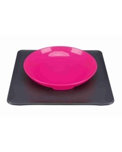 Kauss alusmatiga Yummynator libisemiskindel 0,4L/24x24cm roosa/ hall