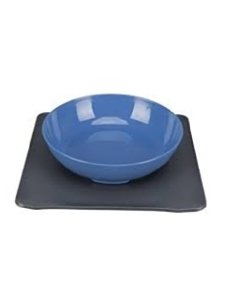 Kauss alusmatiga Yummynator libisemiskindel 0,85L/24x24cm sinine / hall