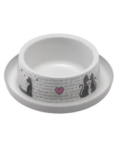 Kauss Trendy Dinner Cats in Love Grey White 350ml