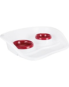 Kausside komplekt, plastist, 0,25 l/ø 9 cm & 0,3 l/ø 11 cm/46 × 11 × 30 cm, valge/kausid: erinevad