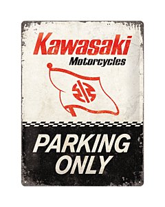 Metallplaat 30x40cm / Kawasaki Parking Only