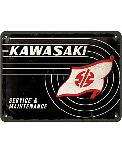 Metallplaat 15x20cm / Kawasaki Service & Maintenance