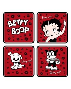 Retro klaasialused / 4tk / Betty Boop