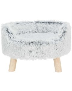 Koera voodi Harvey, ümmargune, ø 46×28 cm, valge-must